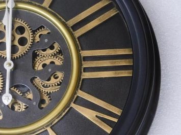 Klok met Romeinse cijfers - 53 cm - rond - metaal