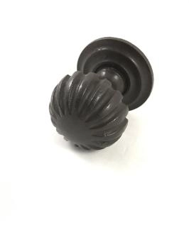 Bouton de porte avec rosace, fer antique - Fixe