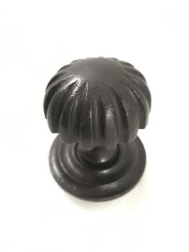 Bouton de porte avec rosace, fer antique - Fixe