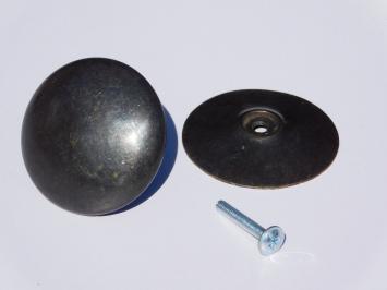 Bouton avec rosace – 50 mm – laiton antique – bouton creux
