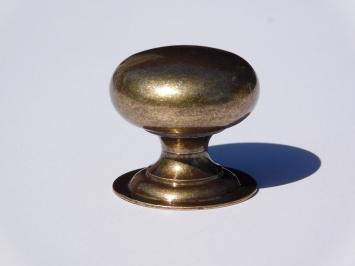 Bouton avec rosace fixe – 38 mm – laiton antique – massif