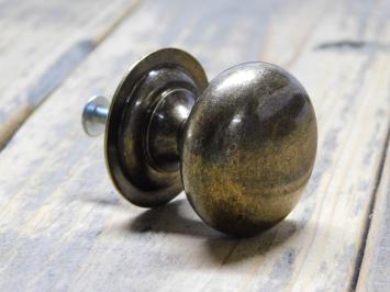 Bouton avec rosace fixe – 38 mm – laiton antique – massif