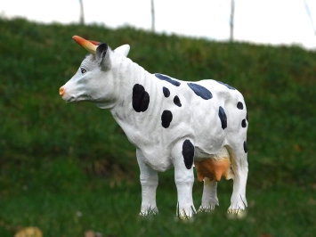 Vache - statue en polystone - 60 cm - noir/blanc - en détail
