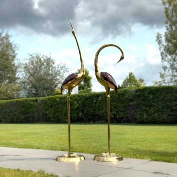 Exclusieve kraanvogels brons - set beelden – 173 en 139 cm