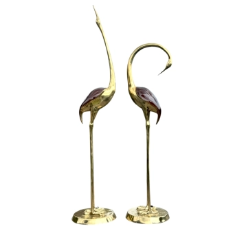 Grues en bronze exclusives - ensemble de statues - 173 et 139 cm