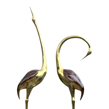 Exclusieve kraanvogels brons - set beelden – 173 en 139 cm