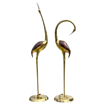 Grues en bronze exclusives - ensemble de statues - 173 et 139 cm