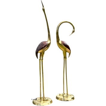 Exklusive Kraniche aus Bronze - Statuenset – 173 und 139 cm