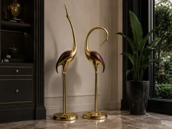 Kraanvogel set - exclusieve bronzen figuren - grote beelden