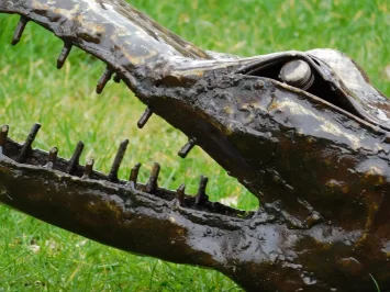 Krokodil tuinbeeld – metaal – 220 cm – uniek kunstwerk