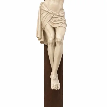 Antikes Kruzifix mit Jesus – monumentale Wandskulptur – 300 cm