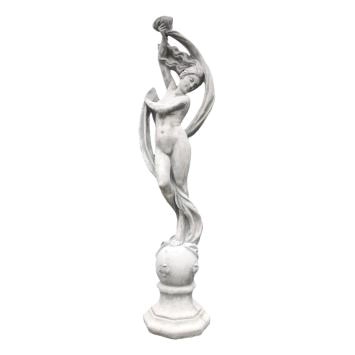 Vrouw met sjaal - stenen beeld - 192 cm - klassiek wit