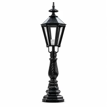 Klassieke staande buitenlamp – zwart aluminium – 93 cm