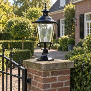 Klassieke sokkellamp - 70 cm - zwart - aluminium lage buitenlamp