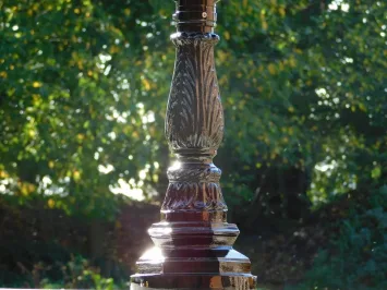 Stehlampe außen mit Kronen – Alu schwarz – 93 cm hoch
