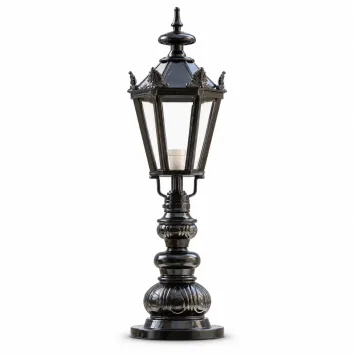 Sokkellamp met sierkronen – ronde voet – zwart – 83 cm