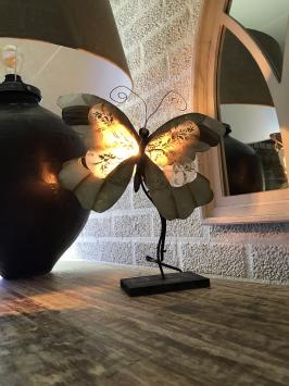 Lamp / dierenlamp, vlinder, metalen huisdecoratie