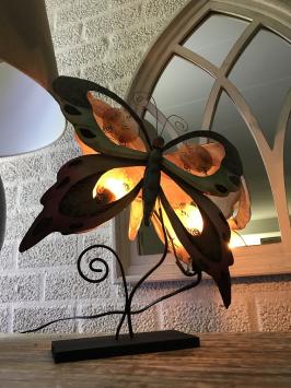Lamp als vlinder, metalen dierenlamp, huisdecoratie