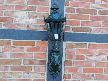 Belle lampe d'extérieur avec tête de cheval, vert foncé