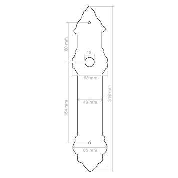 Langes Türschild 'Ocon' – BB72 – verzinktes Gusseisen