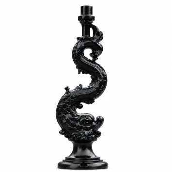 Lantaarnpaal mystieke vis – 62 cm – zwart aluminium
