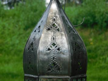 Stehende Laterne, großer, antiker Kerzenhalter aus Metall