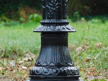 Klassischer Laternenpfahl XL mit 4 Lampenschirmen –  315 cm - Schwarz – Aluminium – Elegante Gartenlampe