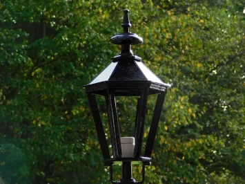 Staande buitenlamp met Franse lelie – 102 cm – zwart of groen