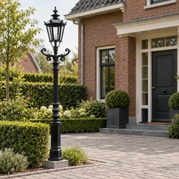 Klassieke lantaarnpaal Boskamp – 223 cm – met kroonkap