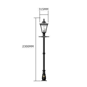 Laternenpfahl aus Gusseisen – Antik – schwarz – 230 cm