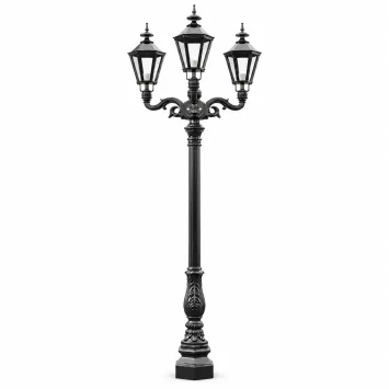 Lantaarnpaal Emmeloord – 235 cm – 3-Lichts – aluminium