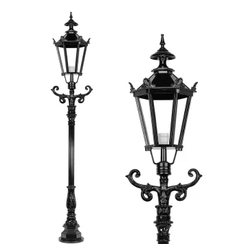 Lantaarnpaal Aluminium – 210 cm Hoog – Klassiek – Zwart