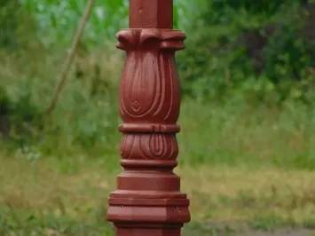 XL-Gusseisen-Laternenpfahl – 325 cm – Kupfer-Lampenschirm