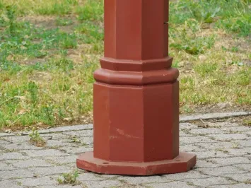 Lampadaire XL en fonte – 325 cm – abat-jour en cuivre
