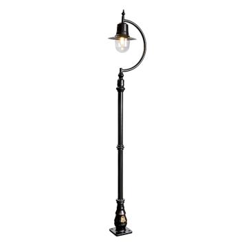 Laternenpfahl 250 cm - Gänsehals - schwarz - Gusseisen