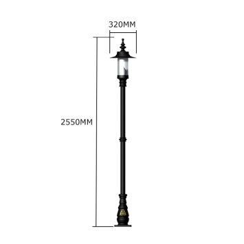 Poteau de lampe 255 cm - style anglais - lampadaire élancé