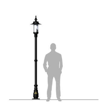 Poteau de lampe 255 cm - style anglais - lampadaire élancé