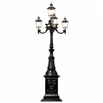 Exclusieve lantaarnpaal van 425 cm hoog – koper en messing