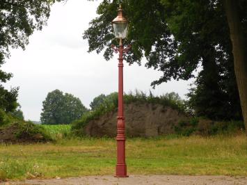 Lampadaire à culot en cuivre - 325 cm - fonte brute de plomb rouge