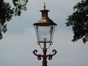 Lampadaire à culot en cuivre - 325 cm - fonte brute de plomb rouge