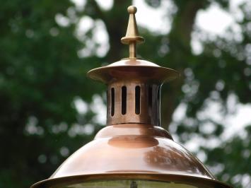 Lampadaire à culot en cuivre - 325 cm - fonte brute de plomb rouge
