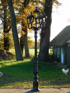 Lantaarnpaal XL met 5 Lampen - Zwart - 325 cm - Alu