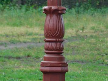 Lantaarnpaal met zwarte kap - 320 cm - gietijzeren menie ruw