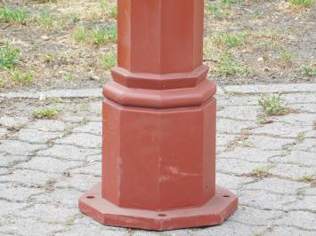 Lantaarnpaal met zwarte kap - 320 cm - gietijzeren menie ruw