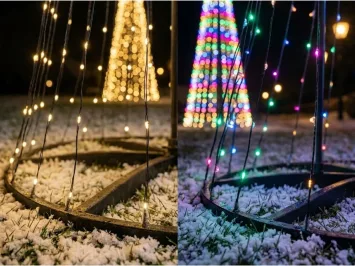 Sapin lumineux extérieur – 350 cm – 848 LED et minuterie