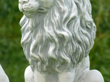 Lions - statues en pierre - gauche et droite - 53 cm
