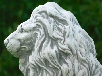 Lions - statues en pierre - gauche et droite - 53 cm