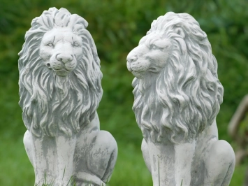 Leeuwen - stenen beelden - links en rechts - 53 cm