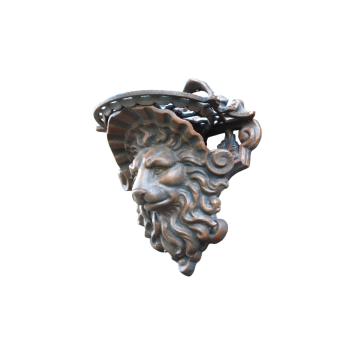 Wandconsole leeuwenkop - bruin - gietijzeren ornament