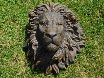 Tête de lion en pierre - 50 x 40 cm - statue de jardin 